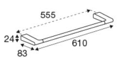 Pressalit Style håndklædestang 610 mm - Børstet messing