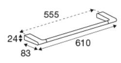 Pressalit Style håndklædestang 610 mm - Mat sort