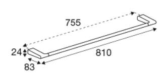 Pressalit Style håndklædestang 810 mm - Krom