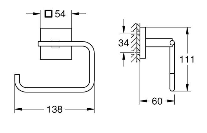 Grohe Start Cube toiletpapirholder - Krom