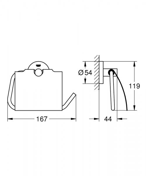 Grohe Essentials toiletrulleholder med låg - Krom