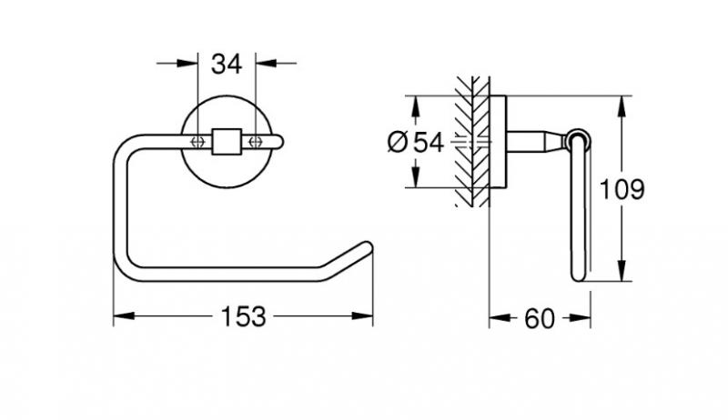 Grohe Start Cosmopolitan toiletpapirholder - Krom