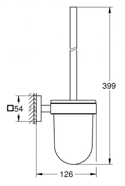 Grohe Start Cube toiletbørste t/væg - Supersteel