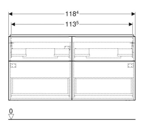 Geberit Icon underskab 119 cm -  Hvid højglans