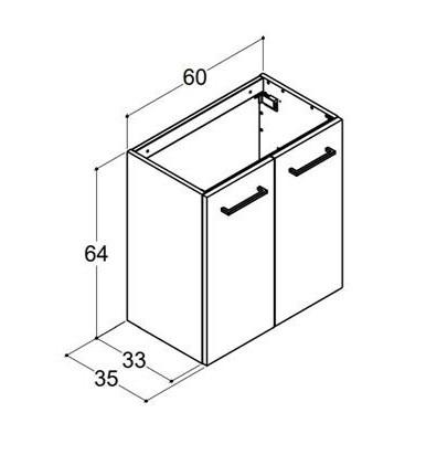 Dansani Mido+ 60 MINI møbelpakke m/Amber vask - Mat hvid