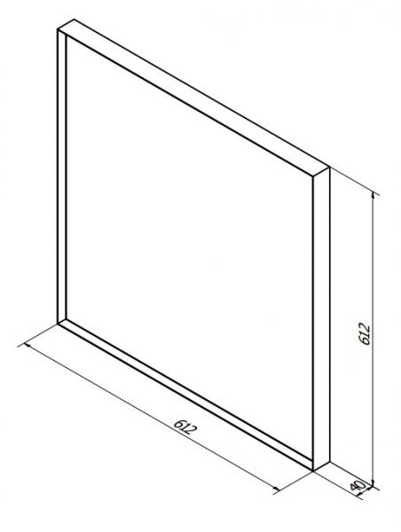 Sanibell Basicline spejl m/mat sort ramme - 60 cm