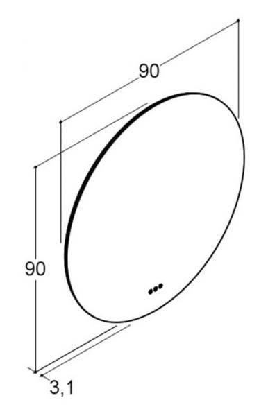 Dansani Corona rundt spejl m/lysstyring - 90 cm