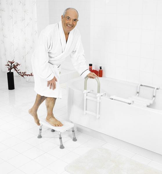 Ridder Assistent fodskammel - Højdejusterbar - Hvid