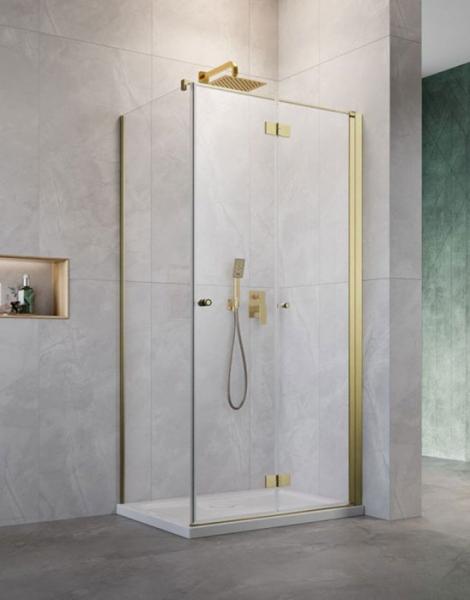 Str&oslash;mberg Noma 195 fastv&aelig;g med folded&oslash;r 800mm - H&oslash;jre - B&oslash;rstet messing