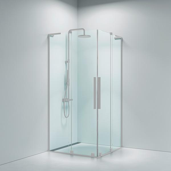 Str&oslash;mberg Faro 42 bruseniche m/skyded&oslash;re 76x76 - Klar glas/krom