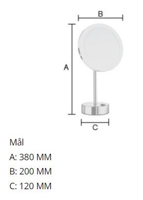 Smedbo Outline kosmetikspejl til bord m/LED lys og 5 x forstørrelse - Mat sort