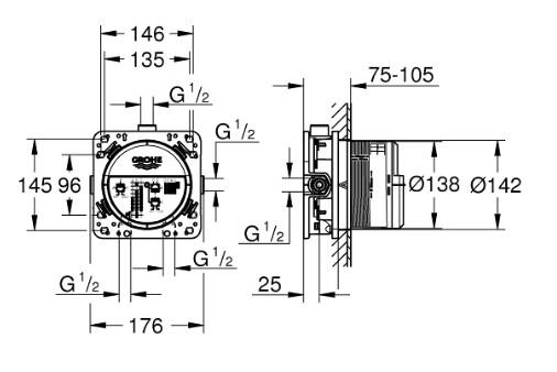 Grohe Essence komplet indbygningspakke til kar - Krom