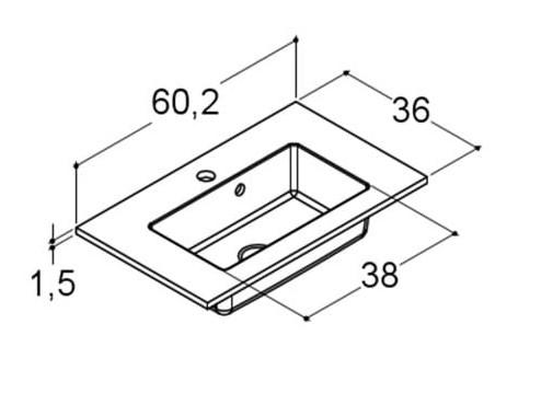 Dansani Luna møbelpakke 60 m/Mini minore vask - Hvid mat