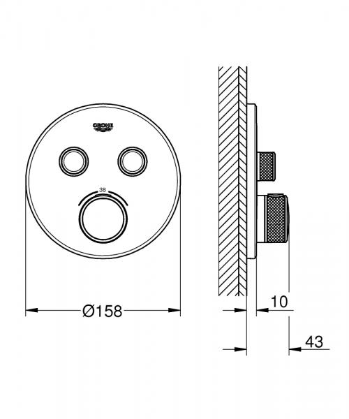 Grohe SmartControl komplet brusesystem m/ Rainshower 310 hovedbruser og SmartActive til indbygning - Børstet Hard Graphite