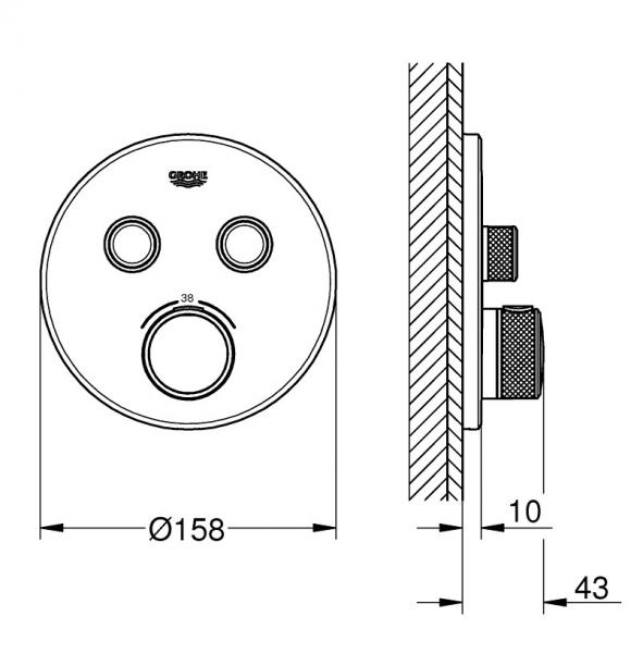 Grohe SmartControl komplet brusesystem m/Rainshower 310 hovedbruser og SmartActive til indbygning - Supersteel