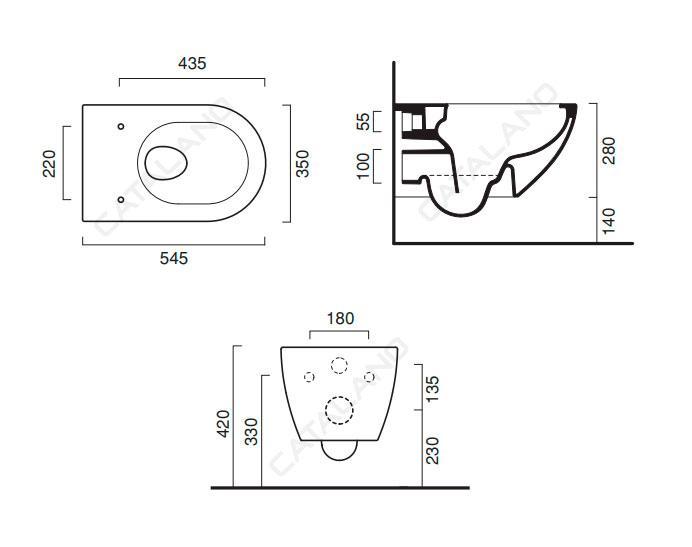 Catalano Sfera CataGlaze+ eksklusiv vægtoiletpakke - Mat hvid