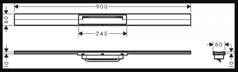 Hansgrohe RainDrain Flex 900mm afløb til fri placering - Mat hvid