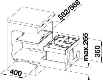 Blanco Flexon II 60/2 affaldssystem - 2 spande