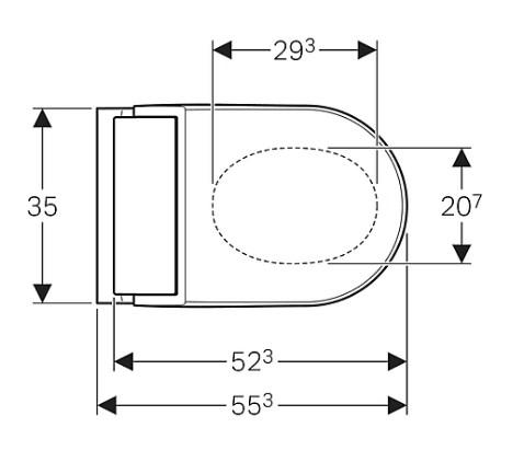 Geberit AquaClean Tuma Classic væghængt douchetoilet. Toiletsæde med Softclose