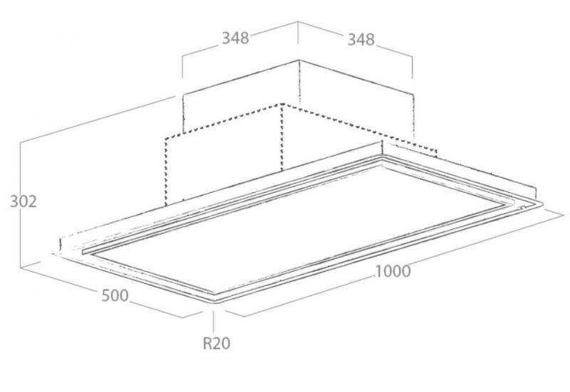 Eico Skydome 100 H30 indbygget emhætte t/ loft el. niche - Hvid