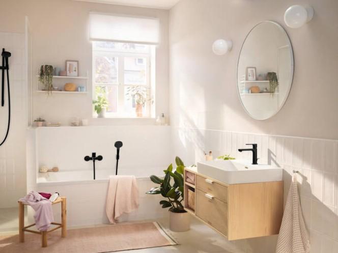 Hansgrohe Rebris S 110 håndvaskarmatur m/CoolStart og bundventil - Mat sort