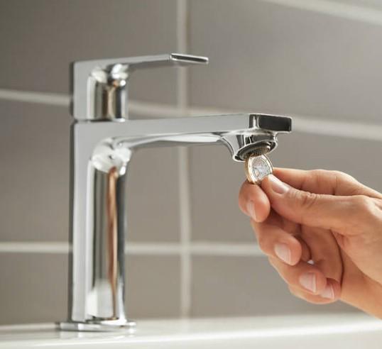 Hansgrohe Rebris E 110 håndvaskarmatur m/Coolstart og bundventil - Krom