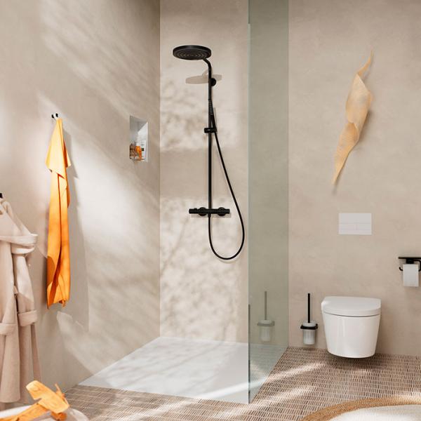 hansgrohe Pulsify S Puro 260 Showerpipe 1jet m/EcoSmart og Ecostat Fine - Mat sort