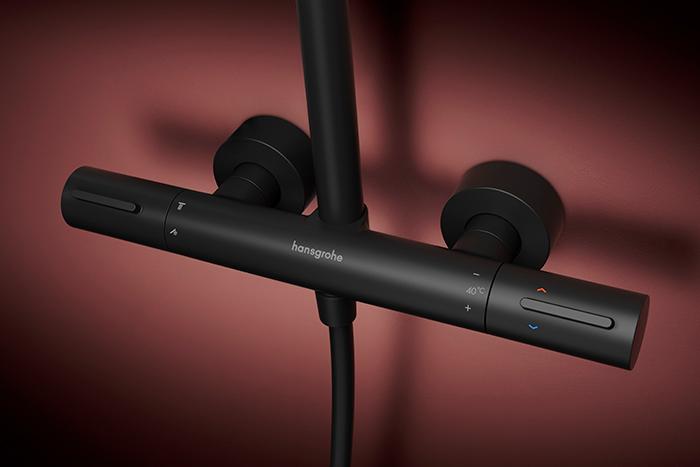 hansgrohe Raindance Alive S Puro Showerpipe 300 1jet m/EcoSmart og termostat - Mat sort