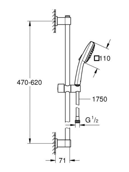 Grohe Vitalio Comfort 110 brusesæt 3 sprays m/Water Saving