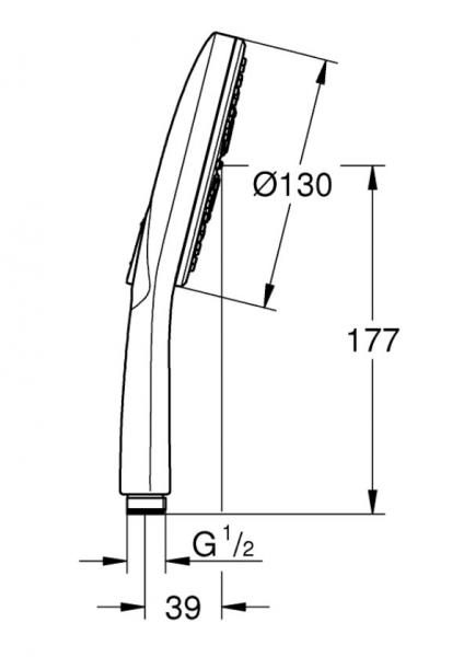 Grohe Rainshower SmartActive komplet brusesystem m/termostat - Supersteel