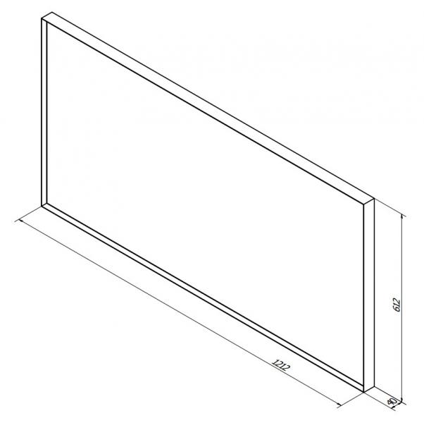 Sanibell Basicline spejl m/mat sort ramme - 120 cm