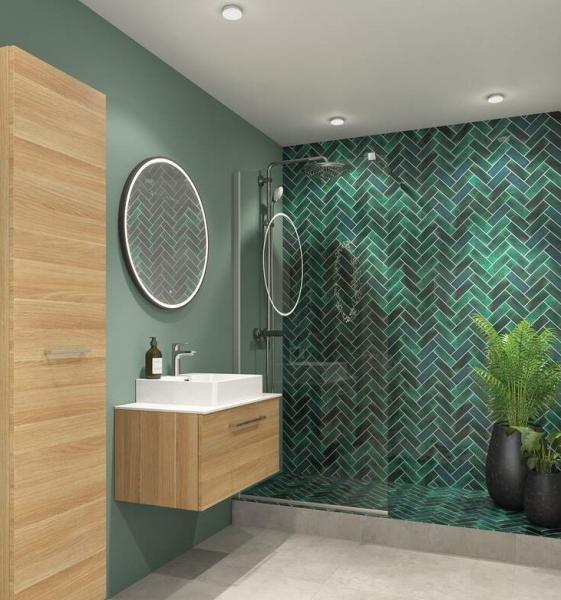 Dansani Mido+ Shine 75 rundt spejl m/lys og sort ramme