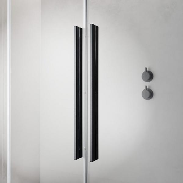 Str&oslash;mberg Faro 42 bruseniche m/skyded&oslash;re 96x96 - Klar glas/gunmetal