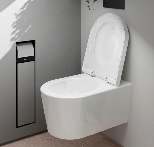 hansgrohe EluPura S rimless v&aelig;gh&aelig;ngt toilet inkl. s&aelig;de, cisterne og betjening i krom