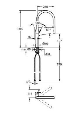 Grohe Essence New køkkenarmatur m/profi-bruser - Krom