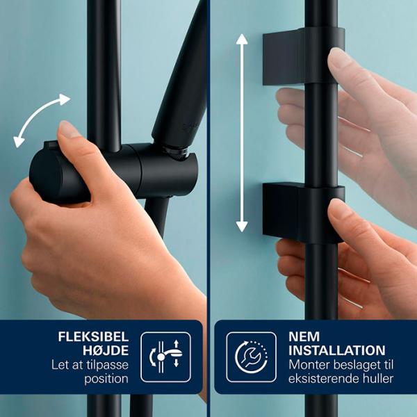 Grohe Vitalio Start 110 bruses&aelig;t 2 sprays - Mat sort