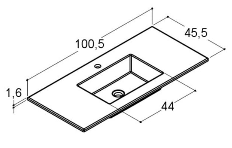 Dansani You Classic 100 møbelsæt m/Edge vask, lys i skuffer og underlight - Natur eg/hvid mat