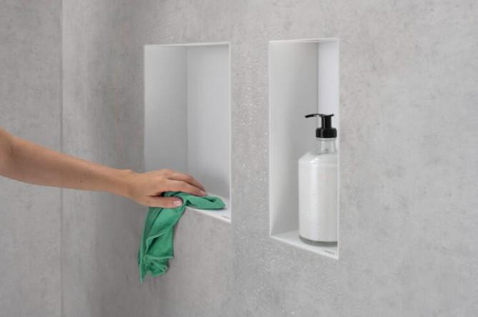 Hansgrohe XtraStoris indbygget hylde 300x300x100 - Mat hvid